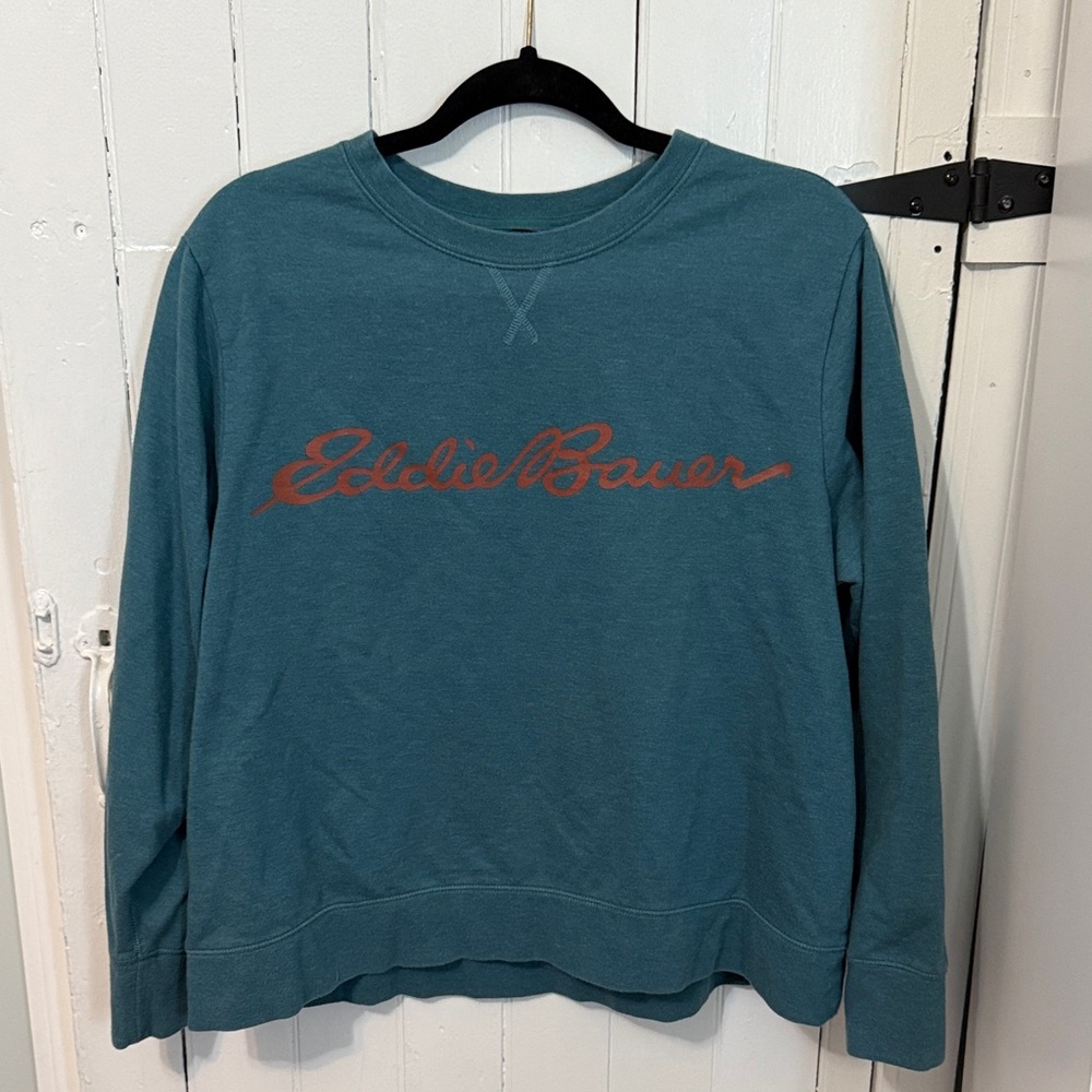 Eddie Bauer Blue Sweatshirt with Red Logo